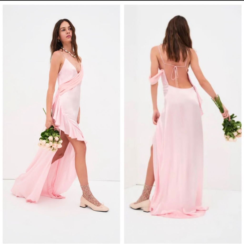 For Love & Lemons James Maxi Dress Pink Xs